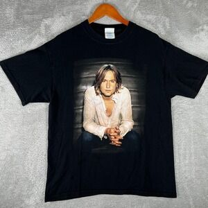 Keith Urban Tour Shirt Mens Large Black Graphic Band Tee Country Music Y2K